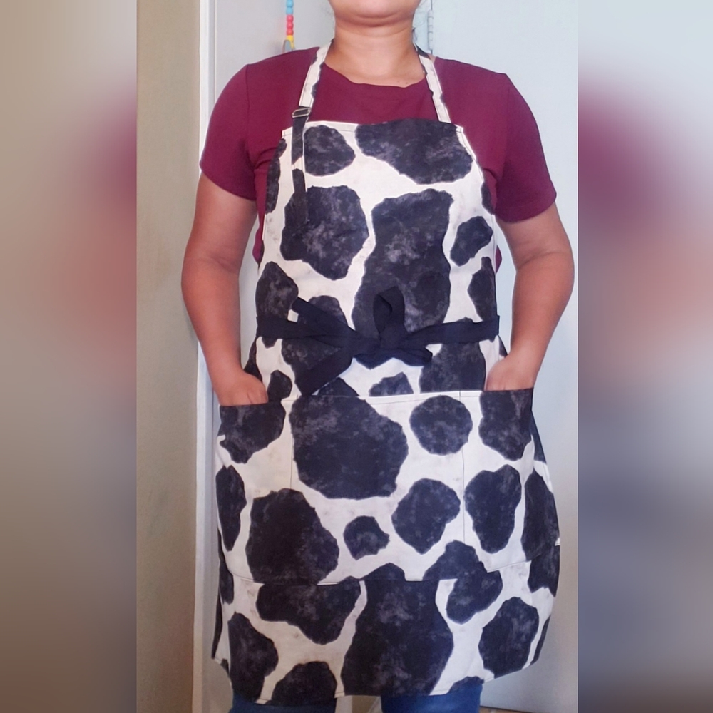 Cow print apron